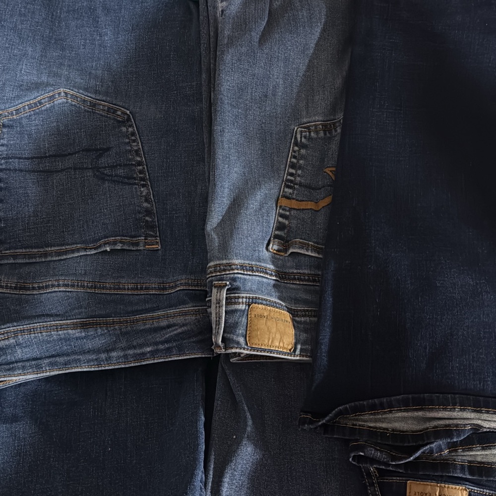 American Eagle Blue Flare Wide Leg Jeans